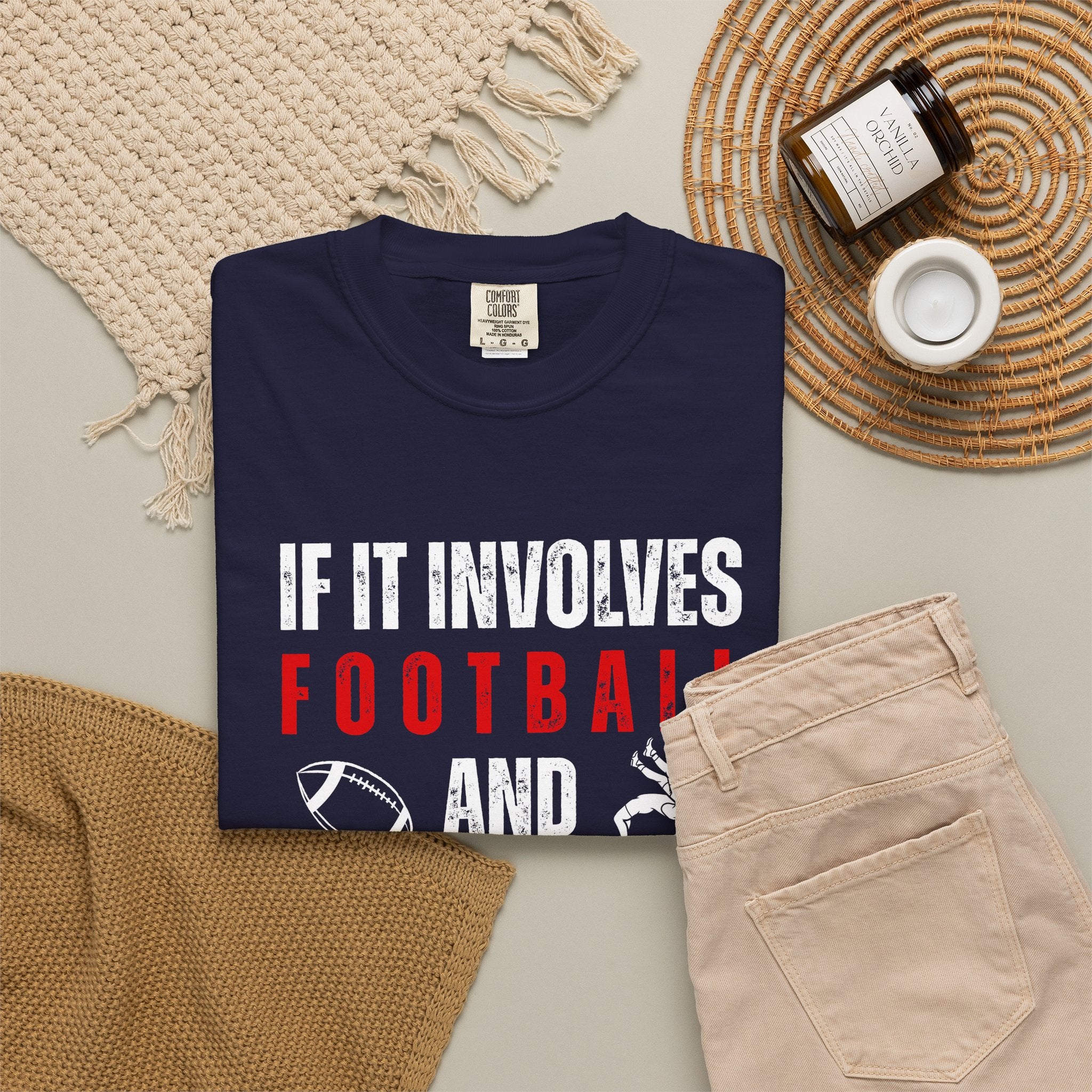 Football & Wrestling Fan T-Shirt — "If It Involves Football and Wrestling Count Me In"