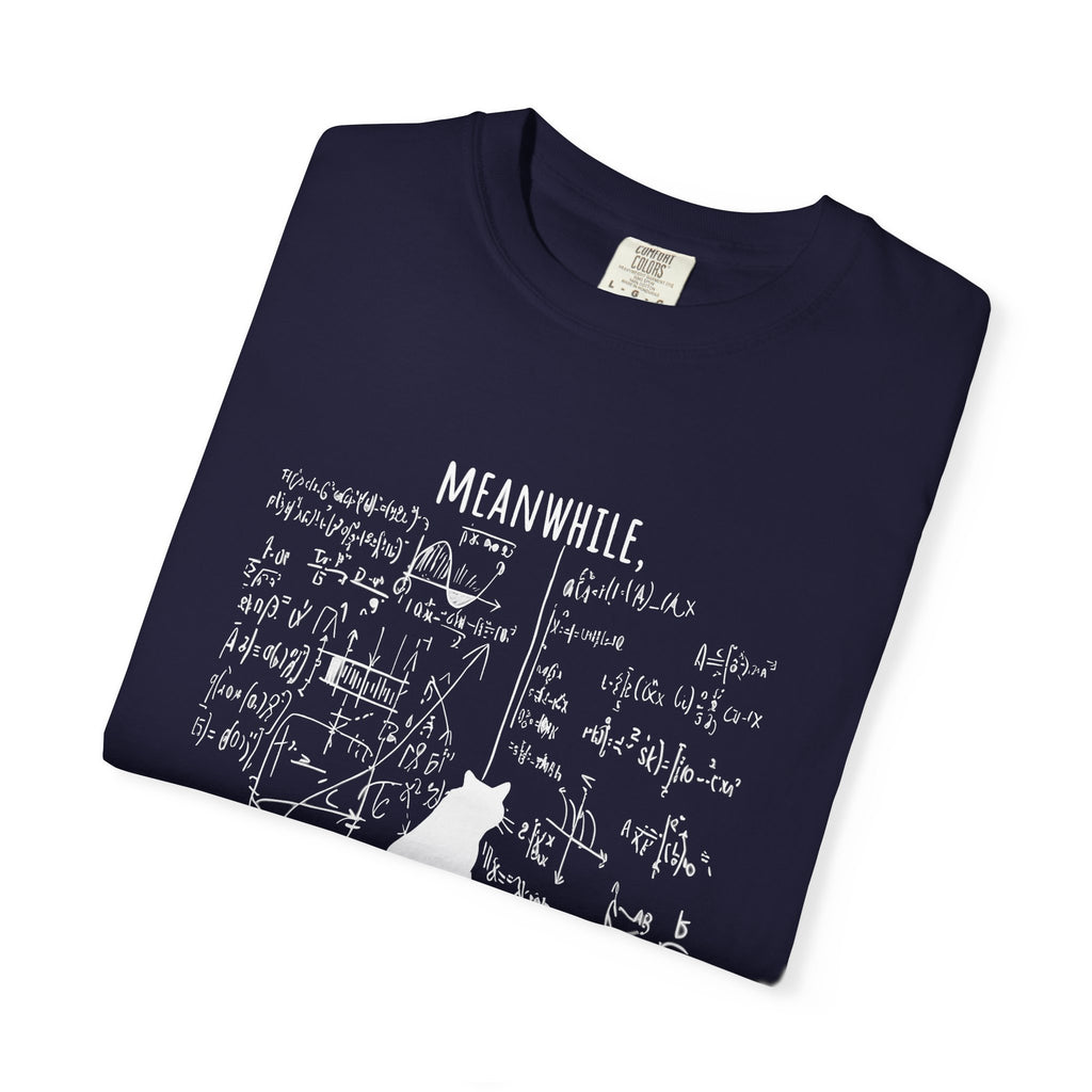Schrödinger's Cat T-Shirt — 'Meanwhile... The Cat in Schrödinger's Box' Graphic Tee