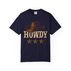 Howdy Cowboy T‑Shirt — Rustic Western Graphic Tee with Cowboy Hat & Stars