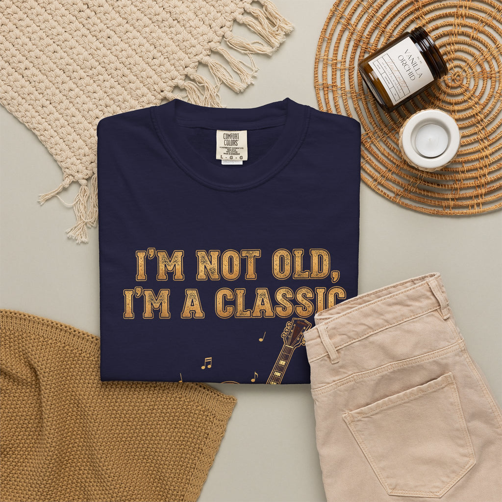 Classic Guitar Tee – "I'm Not Old, I'm a Classic" Vintage Music T-Shirt