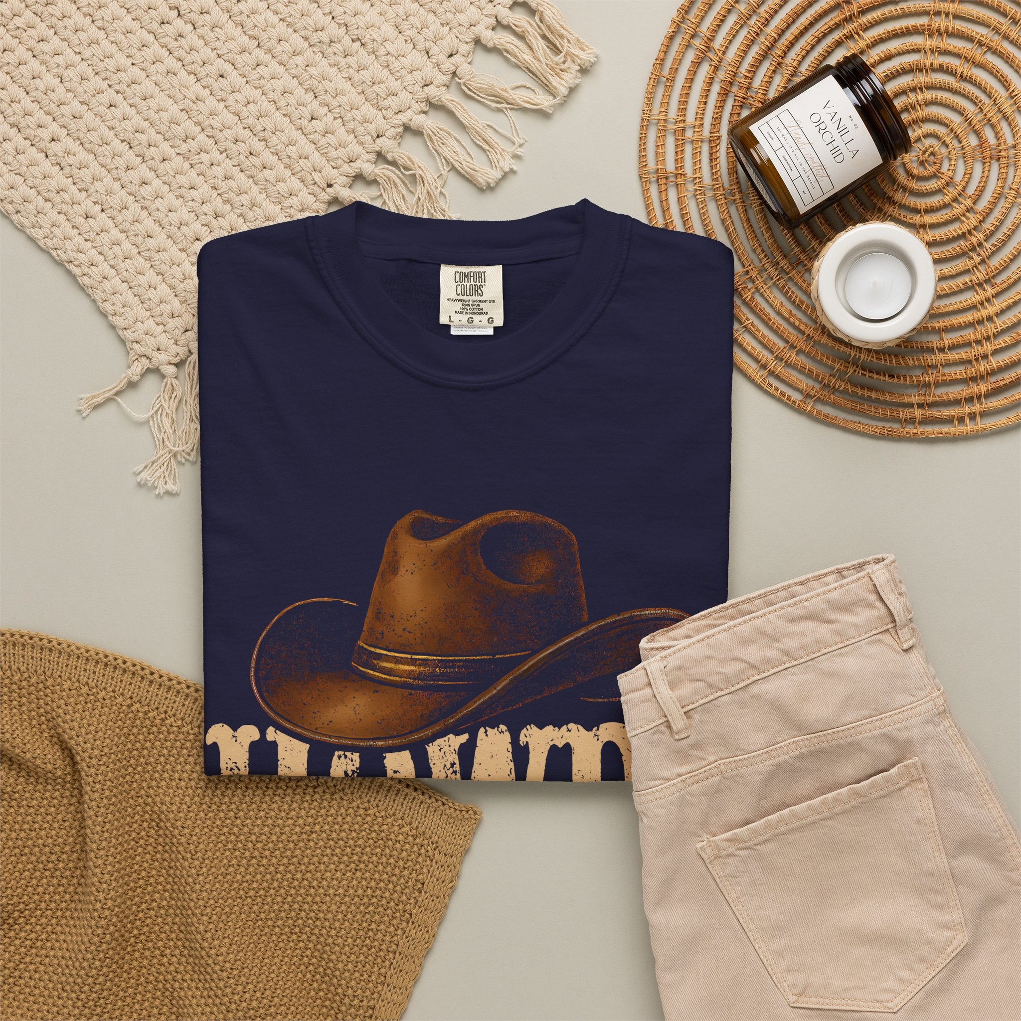 Howdy Cowboy T‑Shirt — Rustic Western Graphic Tee with Cowboy Hat & Stars