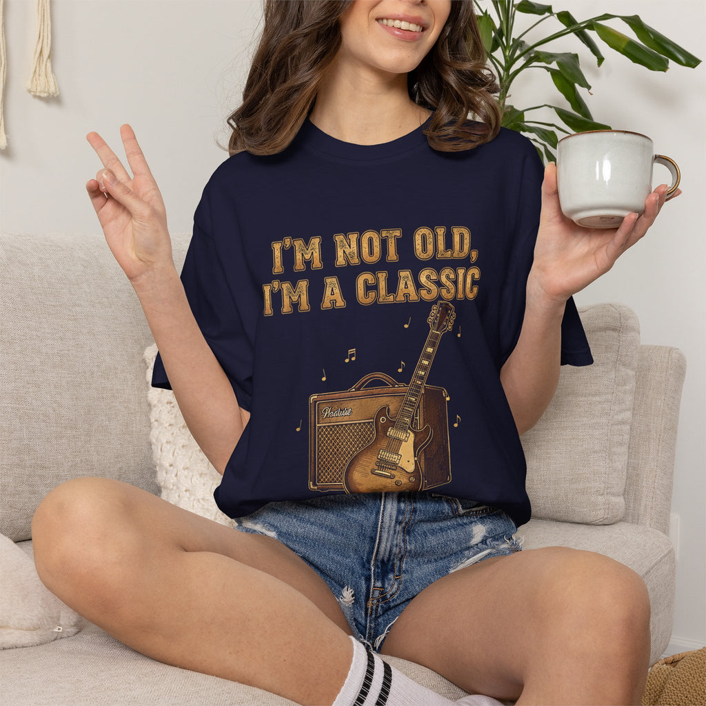 Classic Guitar Tee – "I'm Not Old, I'm a Classic" Vintage Music T-Shirt